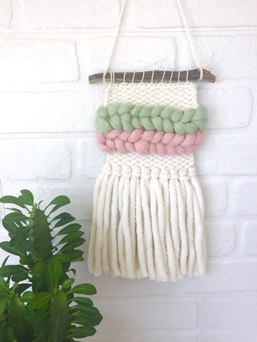 Mini Wall Hanging - Green/Pink