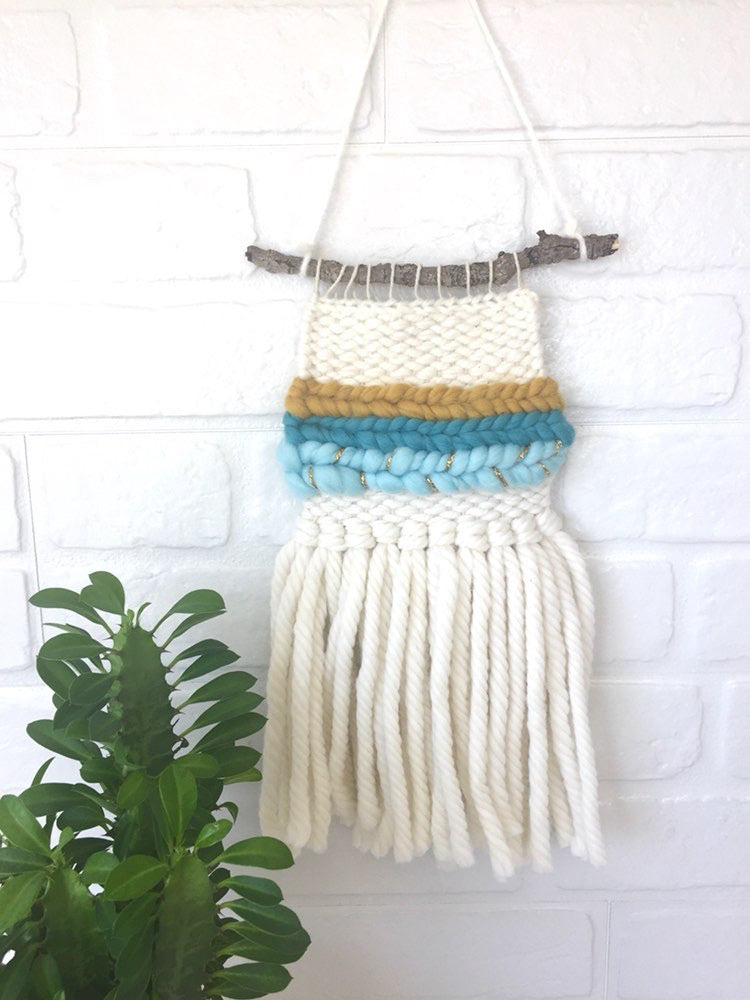 Mini Wall Hanging - Mustard/Blue